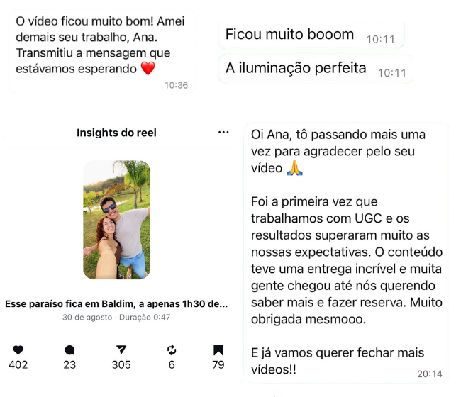 Mais feedbacks de marcas