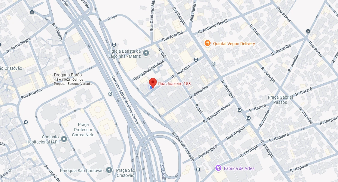 Mapa da localização em Belo Horizonte